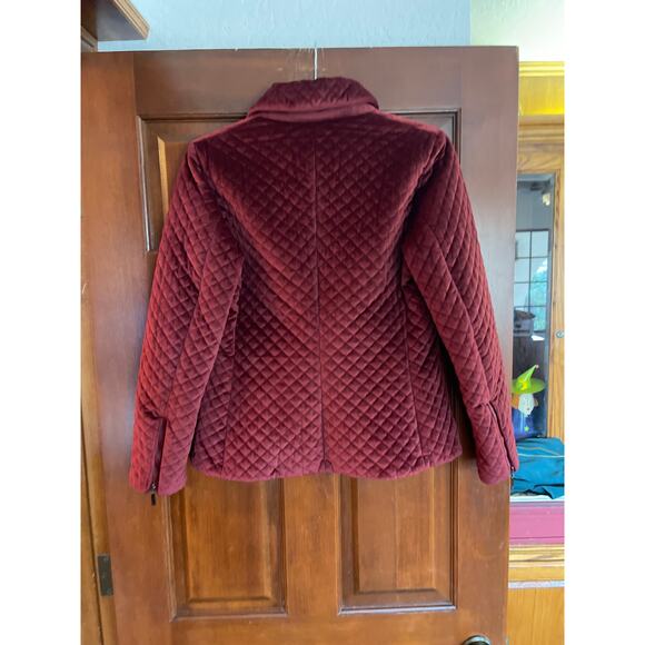 LASSERE CELVET QUILTED JACKET WINE COLOR SIZE SMALL - Picture 6 of 6